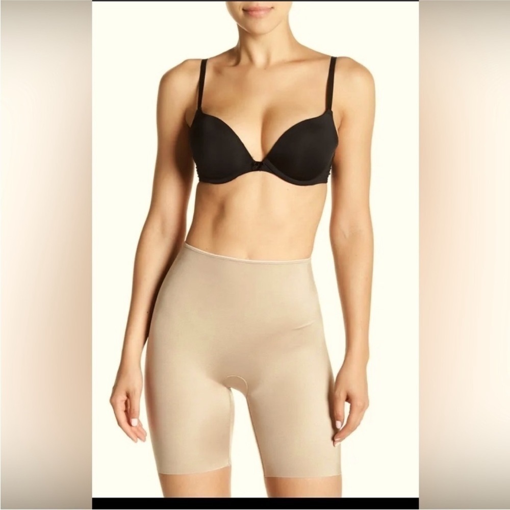 Spanx Nude Simplicity Mid Thigh Shaper Shorts. Size Large